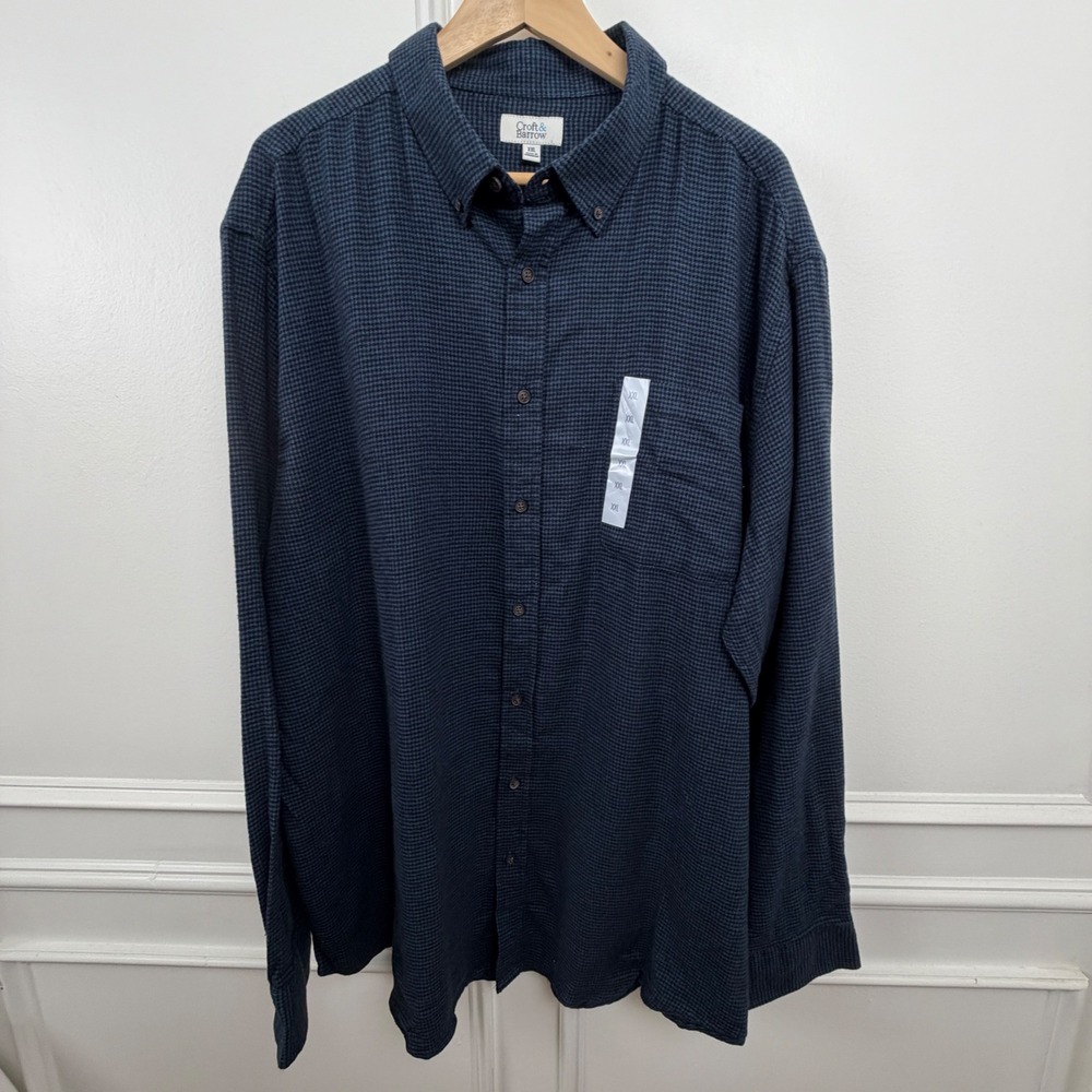 Croft & Barrow Houndstooth Flannel Button-Down Shirt Size XXL